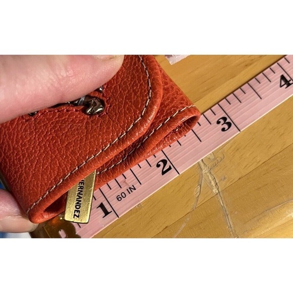 Mario Hernandez Leather Small Travel Jewelry Case Orange Yellow Unicorn Logo - Picture 9 of 10